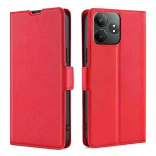 For Realme GT Neo6 SE Ultra-thin Voltage Side Buckle Horizontal Flip Leather Phone Case(Red)