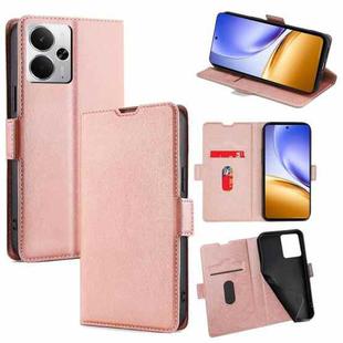 For Realme 14 5G Global Ultra-thin Voltage Side Buckle Horizontal Flip Leather Phone Case(Rose Gold)