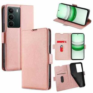 For Realme C71 4G Ultra-thin Voltage Side Buckle Horizontal Flip Leather Phone Case(Rose Gold)