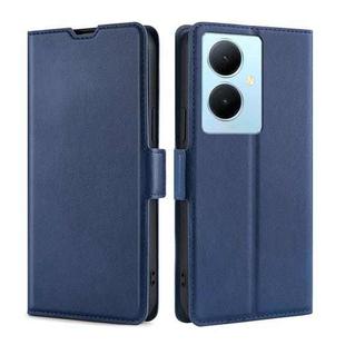 For vivo Y78 Plus 5G Ultra-thin Voltage Side Buckle Horizontal Flip Leather Phone Case(Blue)