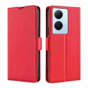 For vivo Y78 Plus 5G Ultra-thin Voltage Side Buckle Horizontal Flip Leather Phone Case(Red)