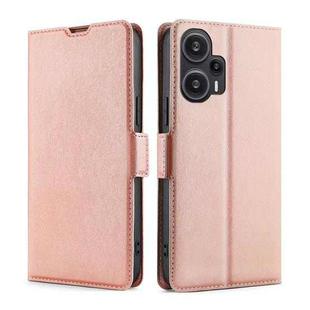 For Xiaomi Redmi Note 12 Turbo Ultra-thin Voltage Side Buckle Horizontal Flip Leather Phone Case(Rose Gold)