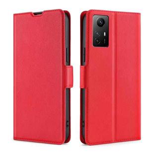 For Xiaomi Redmi Note 12S 4G Ultra-thin Voltage Side Buckle Horizontal Flip Leather Phone Case(Red)