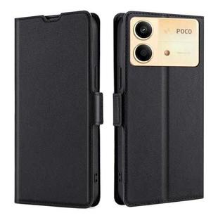 For Xiaomi Redmi Note 13R Pro 5G Ultra-thin Voltage Side Buckle Horizontal Flip Leather Phone Case(Black)