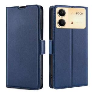 For Xiaomi Redmi Note 13R Pro 5G Ultra-thin Voltage Side Buckle Horizontal Flip Leather Phone Case(Blue)