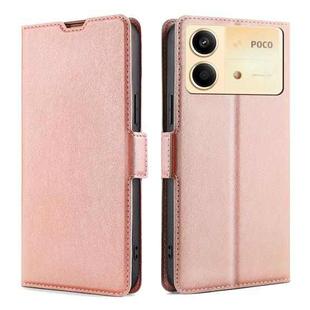 For Xiaomi Redmi Note 13R Pro 5G Ultra-thin Voltage Side Buckle Horizontal Flip Leather Phone Case(Rose Gold)