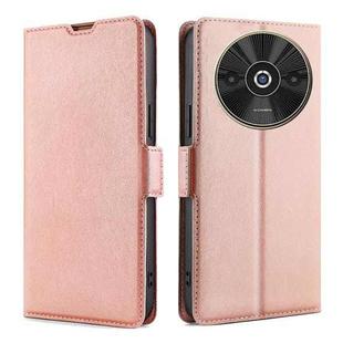 For Xiaomi Redmi A3 4G Ultra-thin Voltage Side Buckle Horizontal Flip Leather Phone Case(Rose Gold)