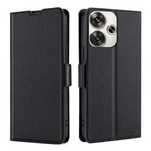 For Xiaomi Redmi Turbo 3 5G Ultra-thin Voltage Side Buckle Horizontal Flip Leather Phone Case(Black)