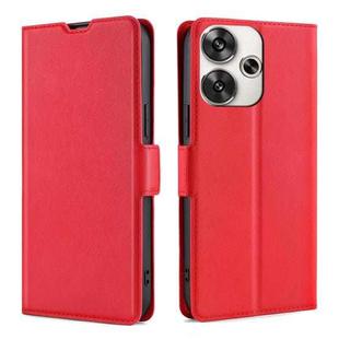 For Xiaomi Redmi Turbo 3 5G Ultra-thin Voltage Side Buckle Horizontal Flip Leather Phone Case(Red)