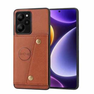 For Xiaomi Poco X5 Pro / Redmi Note 12 Pro Speed Double Buckle Magnetic PU+TPU Phone Case(Brown)