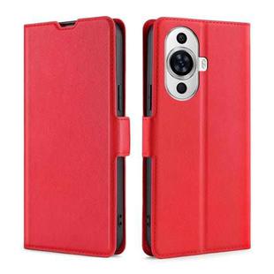 For Huawei nova 11 4G Ultra-thin Voltage Side Buckle Horizontal Flip Leather Phone Case(Red)