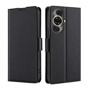 For Huawei nova 11 Pro 4G / 11 Ultra 4G Ultra-thin Voltage Side Buckle Horizontal Flip Leather Phone Case(Black)