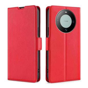 For Huawei Mate 60 Ultra-thin Voltage Side Buckle Horizontal Flip Leather Phone Case(Red)