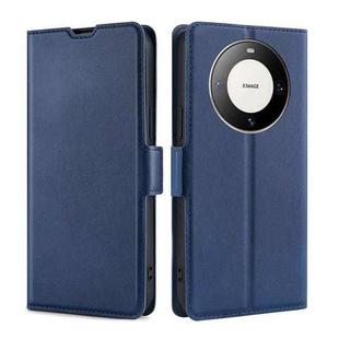 For Huawei Mate 60 Pro / Pro+ Ultra-thin Voltage Side Buckle Horizontal Flip Leather Phone Case(Blue)