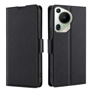 For Huawei Pura 70 Ultra Ultra-thin Voltage Side Buckle Horizontal Flip Leather Phone Case(Black)