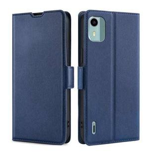 For Nokia C12 Ultra-thin Voltage Side Buckle Horizontal Flip Leather Phone Case(Blue)