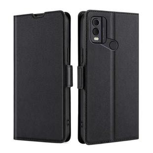 For Nokia C22 Ultra-thin Voltage Side Buckle Horizontal Flip Leather Phone Case(Black)