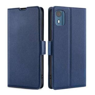 For Nokia C02 TA-1522 Ultra-thin Voltage Side Buckle Horizontal Flip Leather Phone Case(Blue)