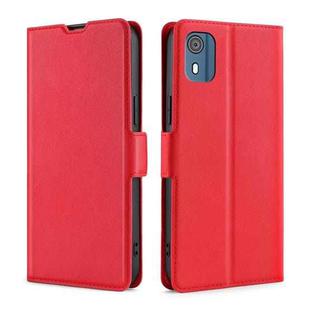 For Nokia C02 TA-1522 Ultra-thin Voltage Side Buckle Horizontal Flip Leather Phone Case(Red)