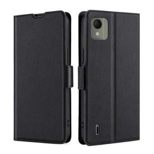 For Nokia C110 4G Ultra-thin Voltage Side Buckle Horizontal Flip Leather Phone Case(Black)