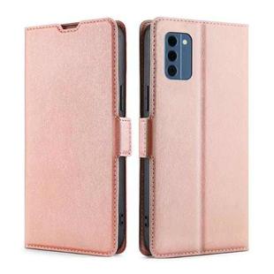 For Nokia C300 4G US Version Ultra-thin Voltage Side Buckle Horizontal Flip Leather Phone Case(Rose Gold)