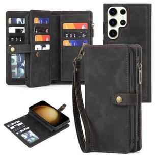 For Samsung Galaxy S23 Ultra 5G Zipper Wallet Detachable MagSafe Leather Phone Case(Black)