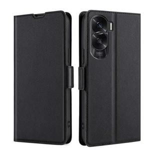 For Honor X50i 5G / 9 Lite Ultra-thin Voltage Side Buckle Horizontal Flip Leather Phone Case(Black)