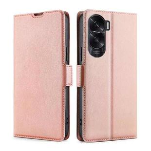 For Honor X50i 5G / 9 Lite Ultra-thin Voltage Side Buckle Horizontal Flip Leather Phone Case(Rose Gold)