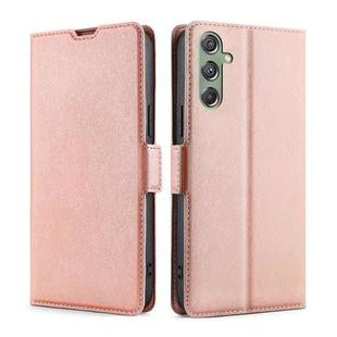 For Samsung Galaxy M34 5G / F34 5G Ultra-thin Voltage Side Buckle Horizontal Flip Leather Phone Case(Rose Gold)