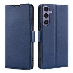 For Samsung Galaxy S24+ 5G Ultra-thin Voltage Side Buckle Horizontal Flip Leather Phone Case(Blue)