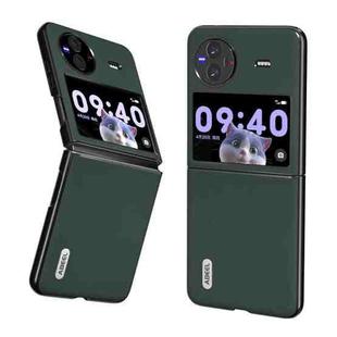 For vivo X Flip ABEEL Genuine Leather Silky Soft Black Edge Phone Case(Green)