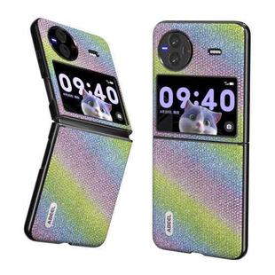 For vivo X Flip ABEEL Diamond Black Edge Phone Case(Rainbow Diamond)