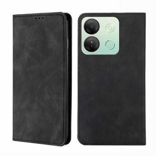 For Infinix Smart 7 HD Skin Feel Magnetic Leather Phone Case(Black)