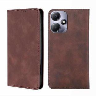 For Infinix Hot 30 Play 4G Skin Feel Magnetic Leather Phone Case(Dark Brown)