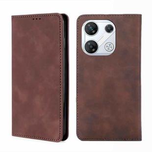 For Infinix GT 10 Pro 5G Skin Feel Magnetic Leather Phone Case(Dark Brown)
