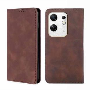 For Infinix Zero 30 4G Skin Feel Magnetic Leather Phone Case(Dark Brown)