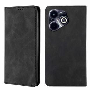 For Infinix Hot 40i Skin Feel Magnetic Leather Phone Case(Black)