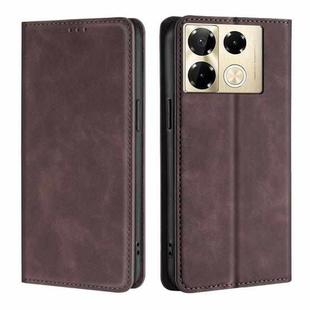 For Infinix Note 40 Pro 4G Skin Feel Magnetic Leather Phone Case(Dark Brown)