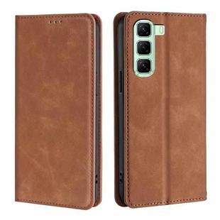 For Infinix Hot 50 5G Skin Feel Magnetic Leather Phone Case(Light Brown)