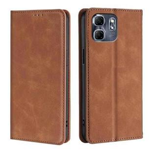 For Infinix Hot 50i 4G Skin Feel Magnetic Leather Phone Case(Light Brown)