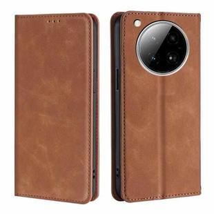 For Infinix Zero 40 4G Skin Feel Magnetic Leather Phone Case(Light Brown)