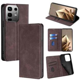 For Infinix Note 50 4G Skin Feel Magnetic Leather Phone Case(Dark Brown)