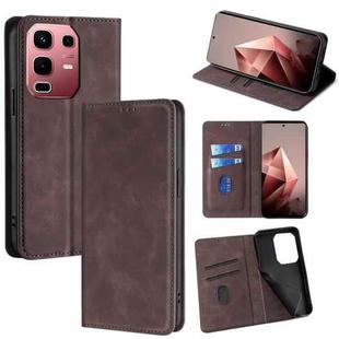 For Infinix Note 50s 5G Skin Feel Magnetic Leather Phone Case(Dark Brown)