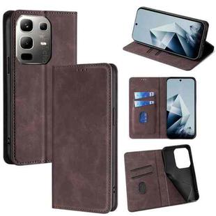 For Infinix Note 50x 5G Skin Feel Magnetic Leather Phone Case(Dark Brown)