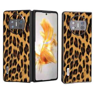 For Huawei Mate X3 ABEEL Black Edge Leopard Phone Case(Golden Leopard)