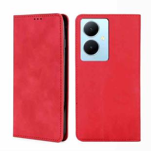 For vivo Y78 Plus 5G Skin Feel Magnetic Leather Phone Case(Red)