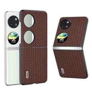 For Huawei P60 Pocket ABEEL Genuine Luxury Black Edge Phone Case(Coffee)