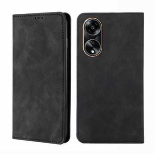 For OPPO A1 5G Skin Feel Magnetic Leather Phone Case(Black)