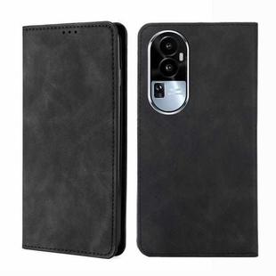 For OPPO Reno10 5G Skin Feel Magnetic Leather Phone Case(Black)