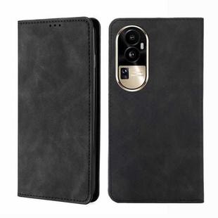 For OPPO Reno10 Pro 5G Skin Feel Magnetic Leather Phone Case(Black)